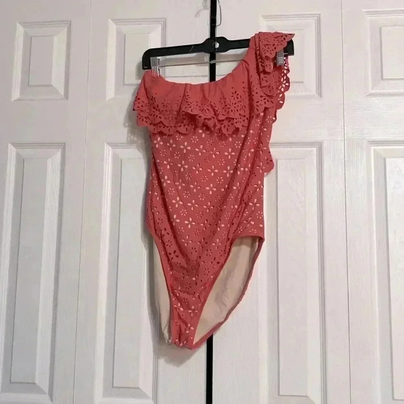 J Crew dusty peach one piece beach pool swimsuit bathing suit  Size 12 - Picture 1 of 11